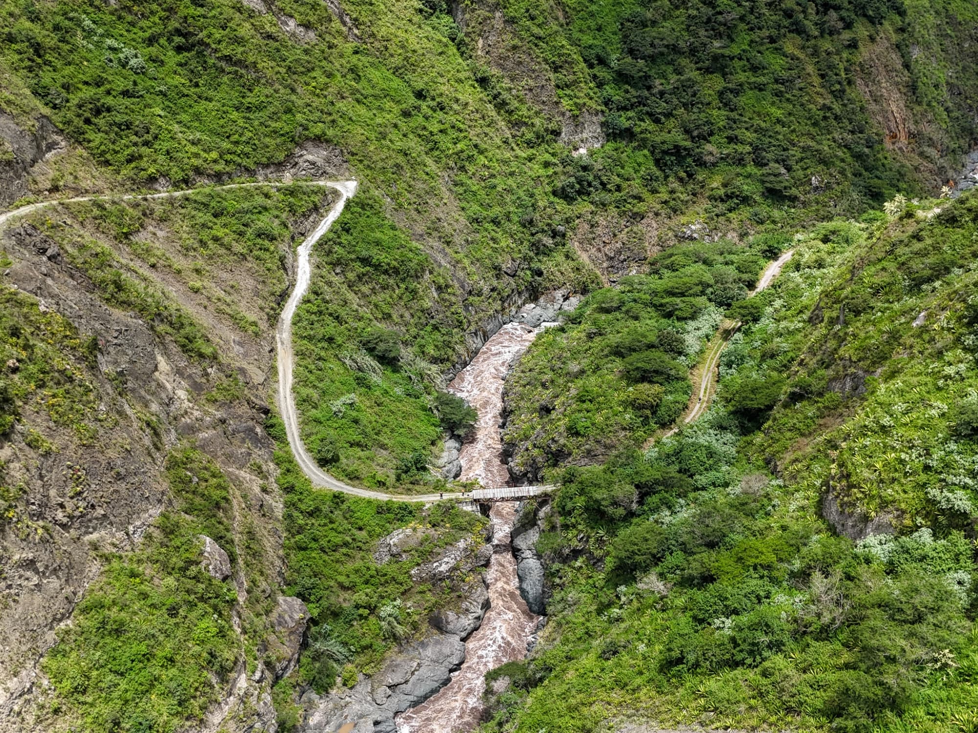 Landscape near Chocó Andino, Ecuador with forested slopes and mountain scenery