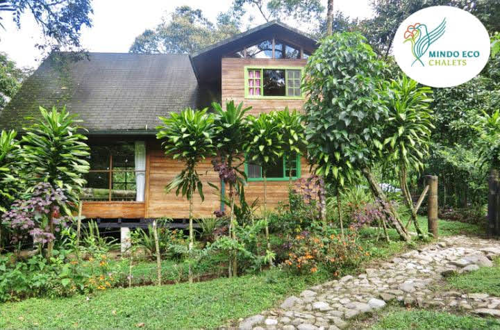 Riverside exterior view of Mindo Eco Chalet in Mindo